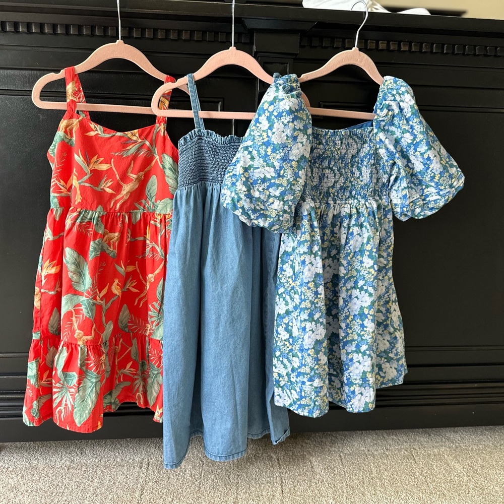 Floral and Denim Kids Dress Set